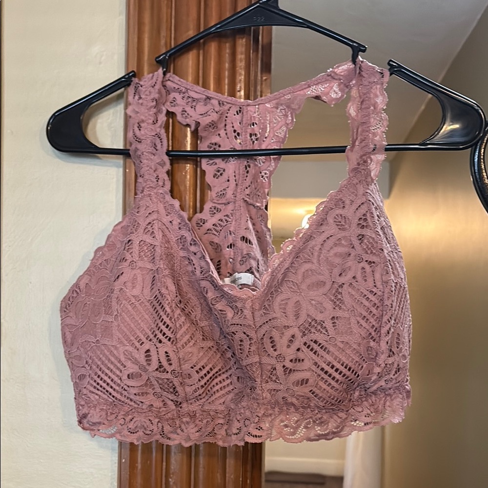 Maurices Pink Lace Bralette with Racerback Design
